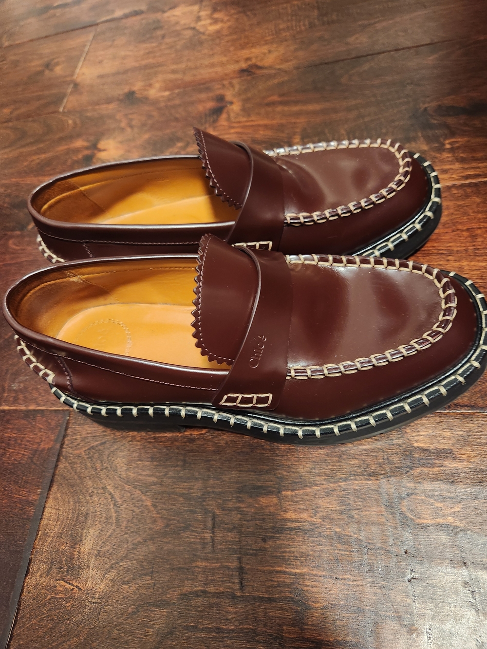Chloé Women’s Penny Loafers in Burgundy